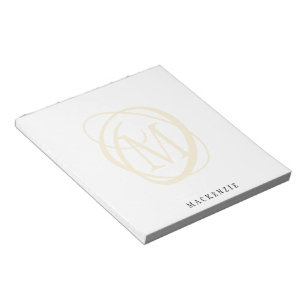 Modern stijlvol elegant monogram notitieblok
