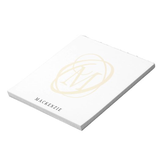 Modern stijlvol elegant monogram notitieblok (Linkerzijde)