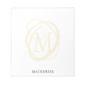 Modern stijlvol elegant monogram notitieblok (Voorkant)