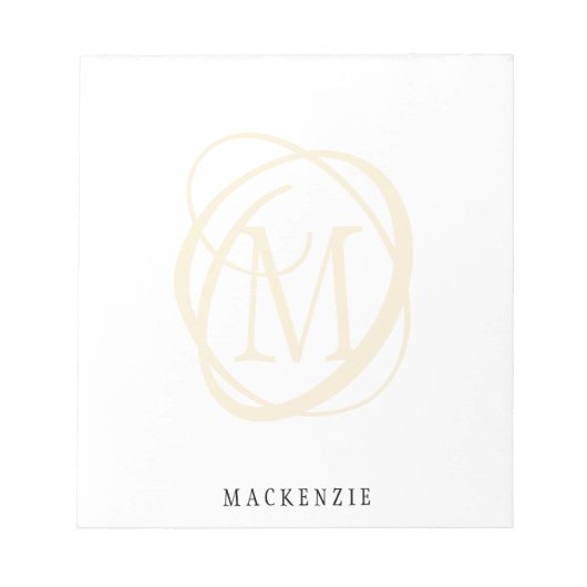 Modern stijlvol elegant monogram notitieblok (Voorkant)