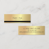 Modern stijlvol, elegant, stijlvol goud, gestreept mini visitekaartje (Voorkant / Achterkant)