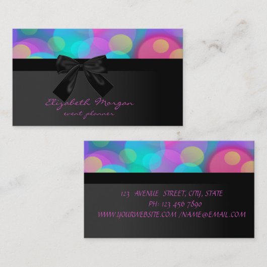 Modern stijlvol elegant, zwart bob visitekaartje (Voorkant / Achterkant)