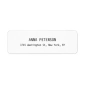 Modern Stijlvol Elegant Zwart & Wit Etiket (Voorkant)