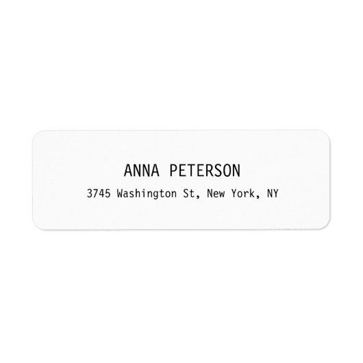 Modern Stijlvol Elegant Zwart & Wit Etiket (Voorkant)