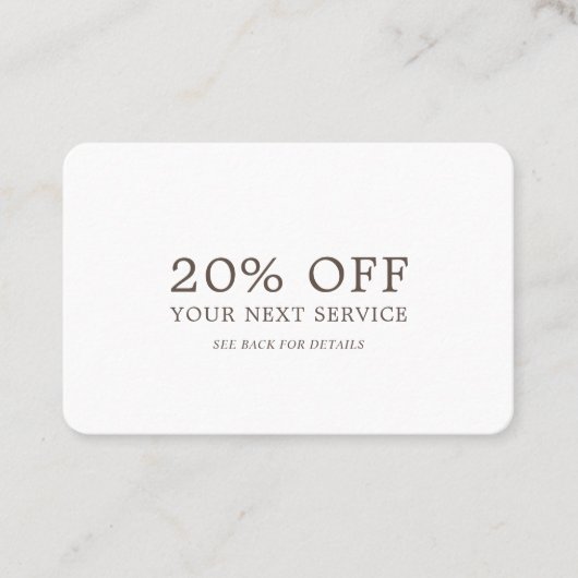 Modern & stijlvol - elke kleur - kortingsbon kortingskaartje (Voorkant)