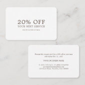 Modern & stijlvol - elke kleur - kortingsbon kortingskaartje (Voorkant / Achterkant)