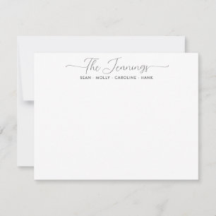 Modern stijlvol familienaam Couple Black Script Notitiekaartje