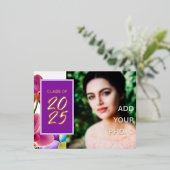 Modern Stijlvol Folie Afstuderen Invitation Briefk Folie Uitnodiging Briefkaart (Staand Voorkant)