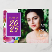 Modern Stijlvol Folie Afstuderen Invitation Briefk Uitnodiging Briefkaart (Voorkant)