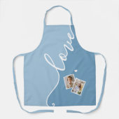 Modern stijlvol fotoscript blauw schort (Voorkant)