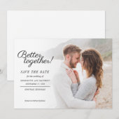 Modern stijlvol fotoscript huwelijk save the date (Voorkant / Achterkant)