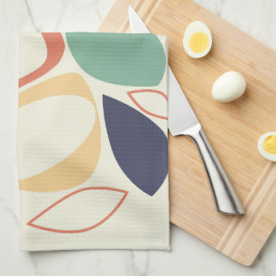 Modern stijlvol gebrand Sinaasappel blauw Abstract Theedoek