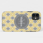 Modern stijlvol geel diamantpatroon Case-Mate iPhone case (Achterkant (horizontaal))