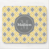 Modern stijlvol geel diamantpatroon muismat (Voorkant)