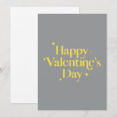 Modern Stijlvol Geel Grijs Happy Valentines Day Feestdagenkaart (Voorkant / Achterkant)