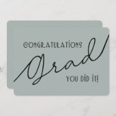 Modern stijlvol gefeliciteerd Afstudeerder grijs e (Voorkant / Achterkant)