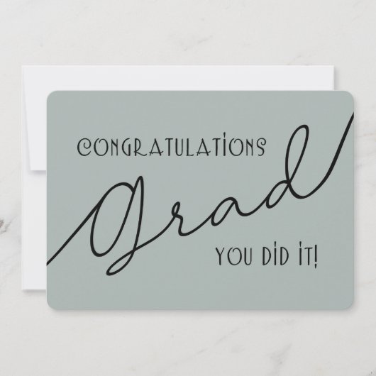 Modern stijlvol gefeliciteerd Afstudeerder grijs e (Voorkant)