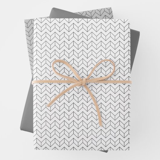 Modern stijlvol Geometric Line Pattern Inpakpapier Vel (In situ)