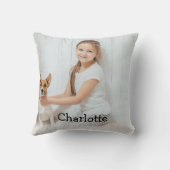 Modern stijlvol gepersonaliseerd fotomonogram kussen (Achterkant)
