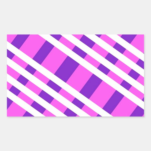 Modern stijlvol geruite patroon rechthoekige sticker (Voorkant)