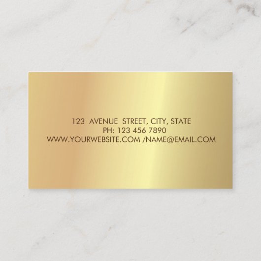 Modern, stijlvol, gestreept, goud, Lijst Visitekaartje (Achterkant)