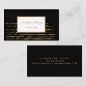 Modern, stijlvol, gestreept, zwart visitekaartje (Voorkant / Achterkant)