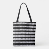 Modern stijlvol gestreept zwart-wit patroon tote bag (Achterkant)