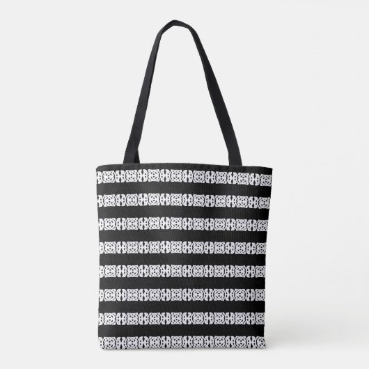 Modern stijlvol gestreept zwart-wit patroon tote bag (Achterkant)