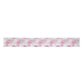Modern Stijlvol girly roze glitter bloemenpatroon Satijnen Lint (Voorkant)