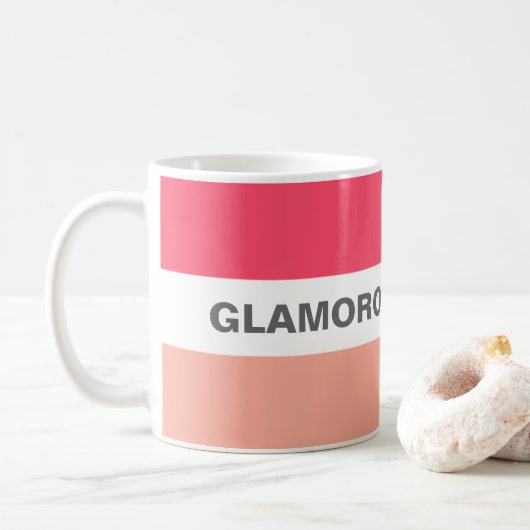 Modern Stijlvol Glamoureus Granny Pink Koffiemok (Met donut)