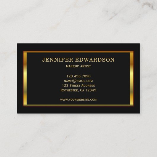 Modern stijlvol Gold-lijst voor zwartwerk Visitekaartje (Achterkant)
