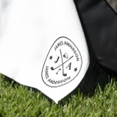 Modern Stijlvol Golfer Monogram & Naam Gepersonali Golfhanddoek