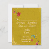 Modern stijlvol goud en rood RSVP kaartje (Voorkant)