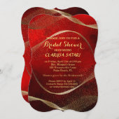 Modern, stijlvol goud en rood Vrijgezellenfeest Kaart (Voorkant / Achterkant)