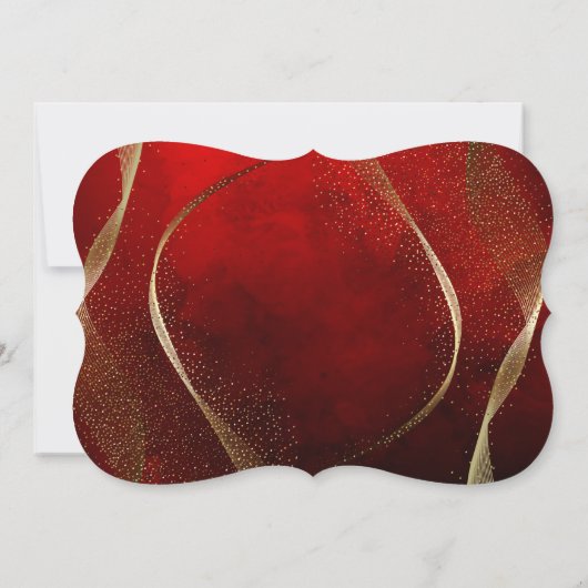 Modern, stijlvol goud en rood Vrijgezellenfeest Kaart (Achterkant)