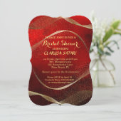 Modern, stijlvol goud en rood Vrijgezellenfeest Kaart (Staand voorkant)