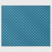 Modern Stijlvol Goud en Royal Blue Polka Dots Cadeaupapier (Vlak)
