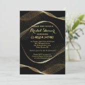 Modern, stijlvol goud en zwart Vrijgezellenfeest Kaart (Staand voorkant)