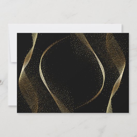 Modern, stijlvol goud en zwart Vrijgezellenfeest Kaart (Achterkant)