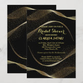 Modern, stijlvol goud en zwart Vrijgezellenfeest Kaart (Voorkant / Achterkant)