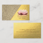 Modern stijlvol goud, marmer, geometrisch, Lotus Visitekaartje (Voorkant / Achterkant)