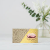 Modern stijlvol goud, marmer, geometrisch, Lotus Visitekaartje (Staand voorkant)