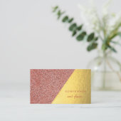 Modern stijlvol goud, rode marmer, geometrisch visitekaartje (Staand voorkant)