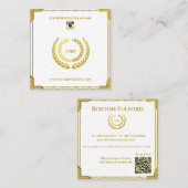 Modern stijlvol goud wit elegant vierkante visitekaartje (Voorkant / Achterkant)