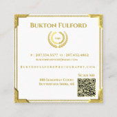 Modern stijlvol goud wit elegant vierkante visitekaartje (Achterkant)