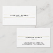 Modern Stijlvol Goud Wit Minimalistisch Trendy Visitekaartje (Voorkant / Achterkant)