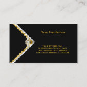 Modern Stijlvol Goud Zwart Wit Zilver Diamant edel Visitekaartje (Achterkant)