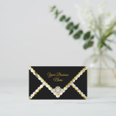 Modern Stijlvol Goud Zwart Wit Zilver Diamant edel Visitekaartje (Staand voorkant)