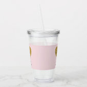 Modern stijlvol gouden hart gepersonaliseerd bruid acryl drinkbeker (Links)