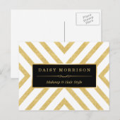 Modern stijlvol goudstrips briefkaart (Voorkant / Achterkant)